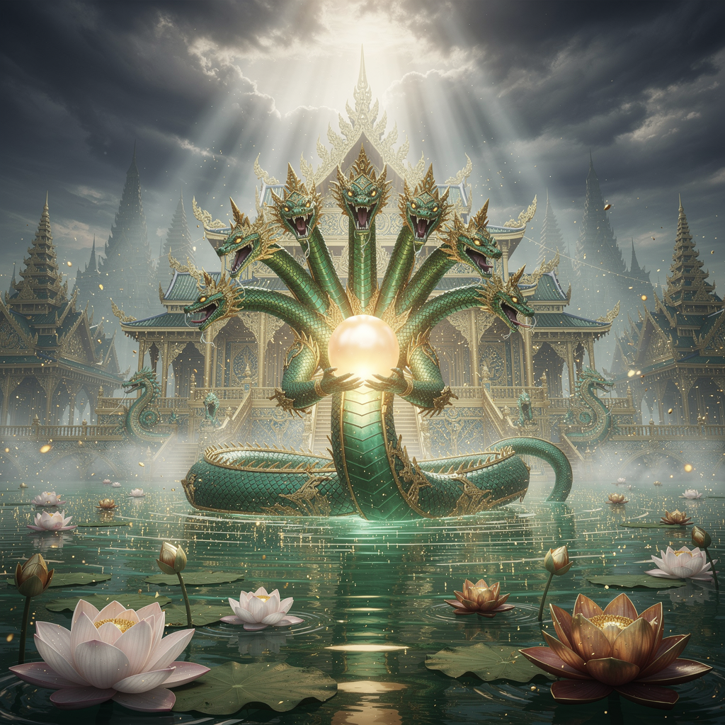 พญานาคราชมรกตอัสดง